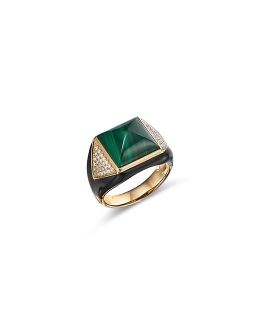 Bloomingdale's Malachite Diamond Ring in 14K Yellow Gold 100 Exclusive