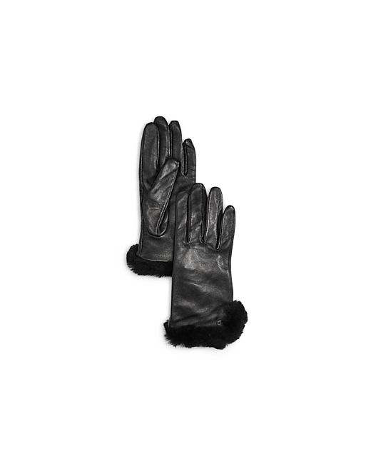 Ugg Shearling Trim Leather Gloves