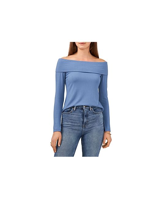 1.State Ribbed Off-the-Shoulder Top