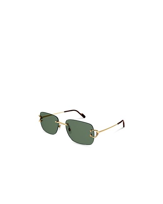 Cartier Signature C 24k Gold Plated Rimless Sunglasses