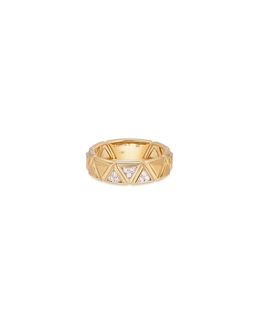Marina B 18K Triangolini Pave Diamond Band Ring