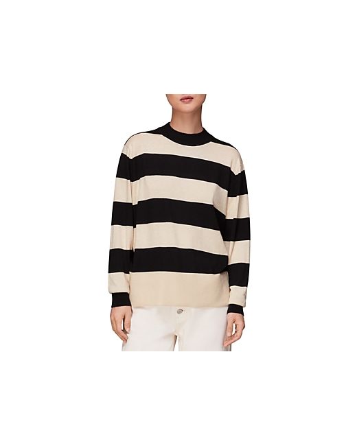 Whistles Striped Mock Neck Sweater