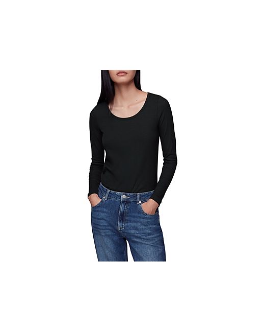 Whistles Ribbed Scoop Neck Top