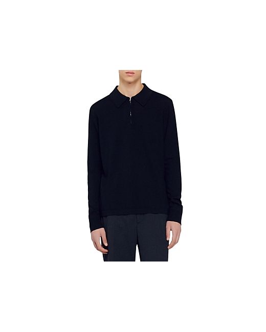 Sandro Wool-Blend Zip Polo Sweater