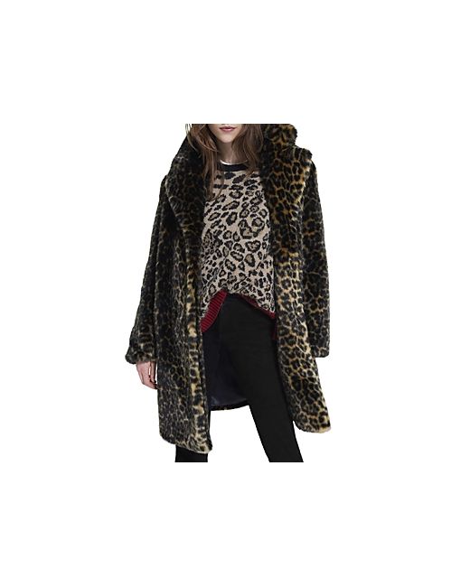 The Kooples Leopard Print Faux Fur Coat