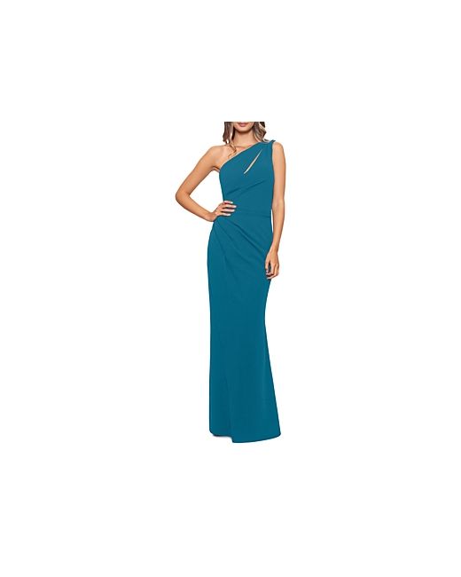 Aqua Cutout One Shoulder Gown 100 Exclusive
