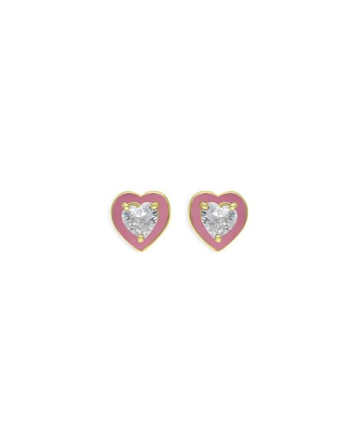 Aqua Heart Stud Earrings in 18K Gold-Plated Sterling Silver 100 Exclusive