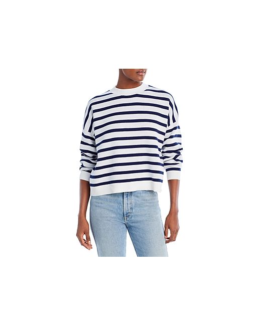 Aqua Cotton Stripe Drop Shoulder Sweater 100 Exclusive