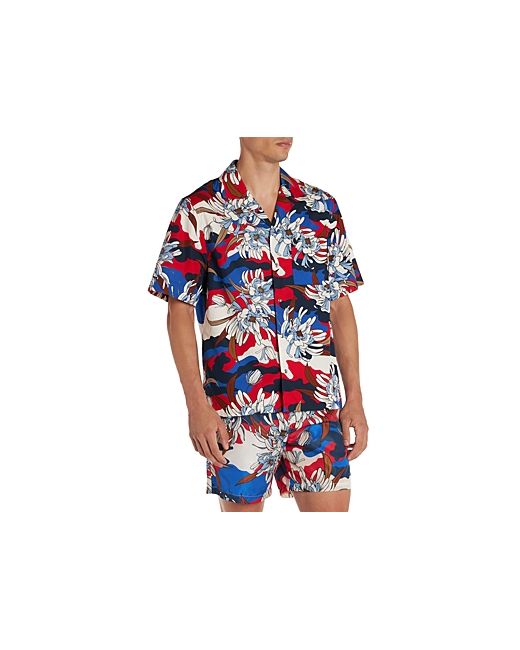 Moncler Tropical Print Short Sleeve Camp Shirt