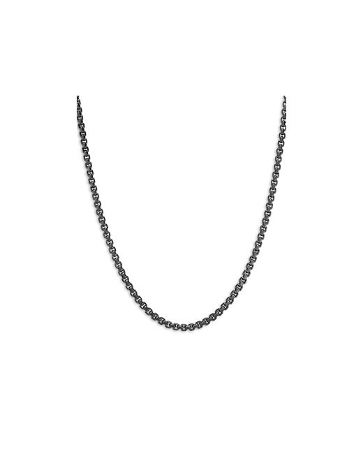 David Yurman Stainless Steel Sterling Silver Box Chain Necklace 22