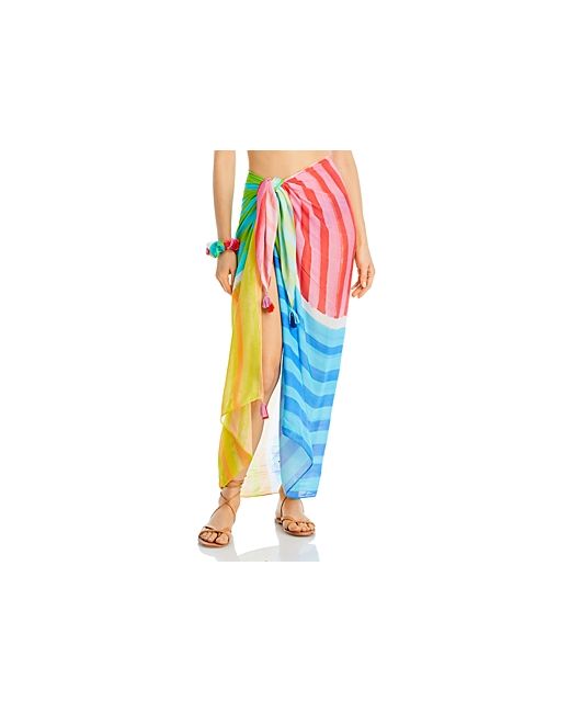 Echo Striped Sarong Swim Cover-Up Scrunchie Set