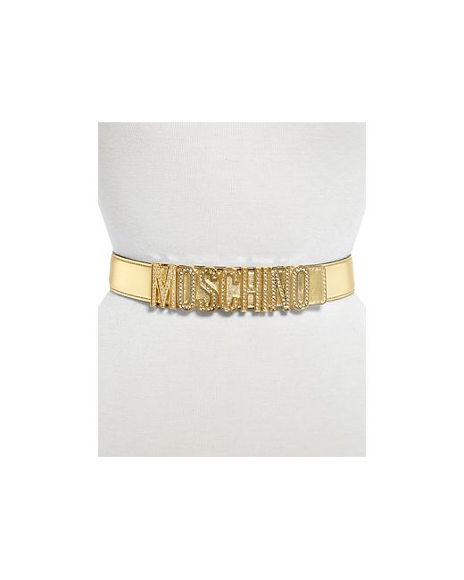 Moschino Crystal Logo Buckle Belt