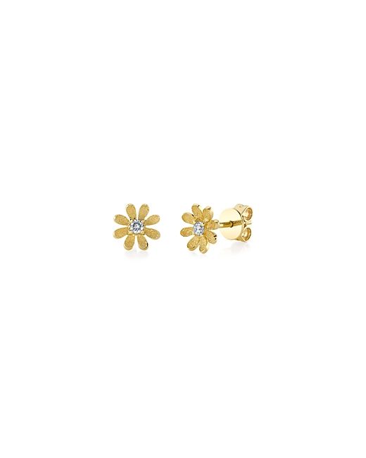 Moon & Meadow 14K Yellow Diamond Flower Stud Earrings 0.08 ct. t.w. 100 Exclusive