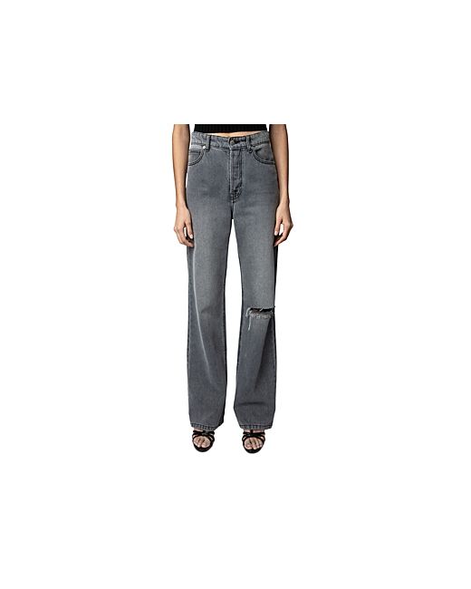 Zadig & Voltaire Evy Ripped Flared Jeans in