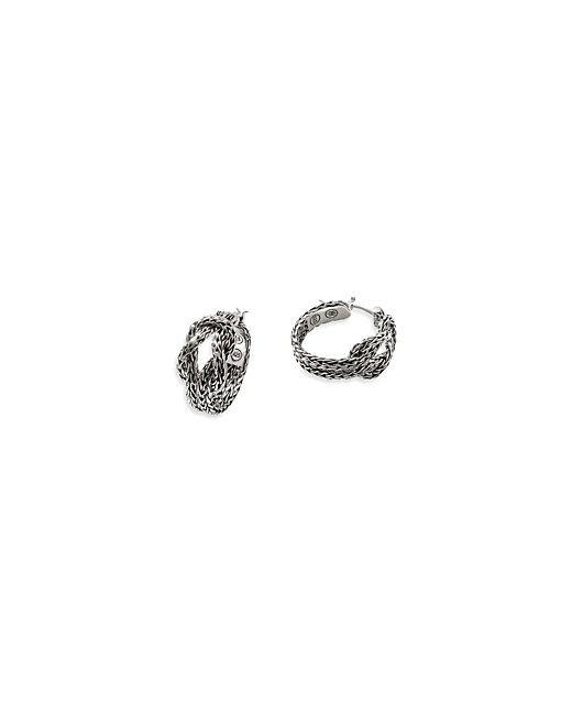 John Hardy Sterling Classic Chain Love Knot Manah Small Hoop Earrings