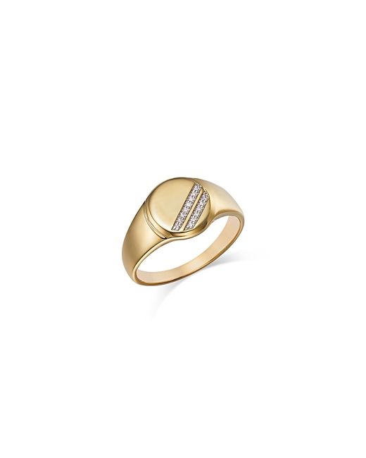 Bloomingdale's Signet Ring in 14K Yellow with Diamond Accents 100 Exclusive