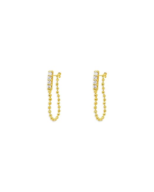 Meira T 14K Yellow Diamond Bead Chain Huggie Hoop Earrings