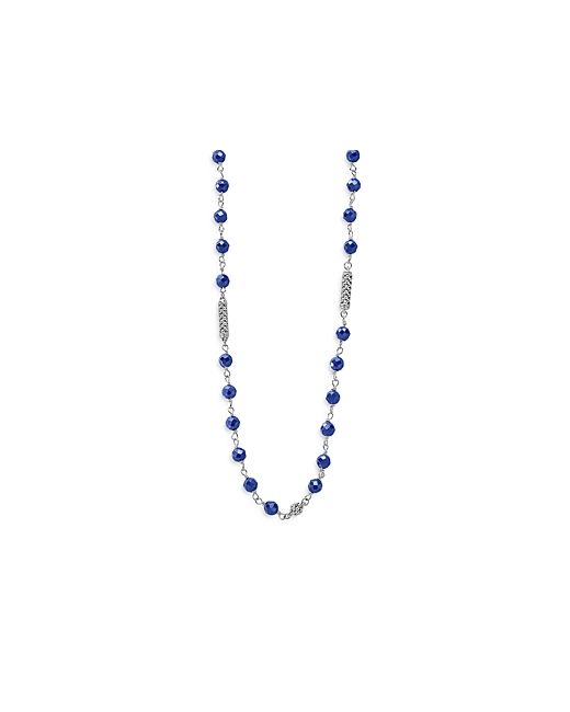 Lagos Sterling Caviar Bead Station Necklace 16-18