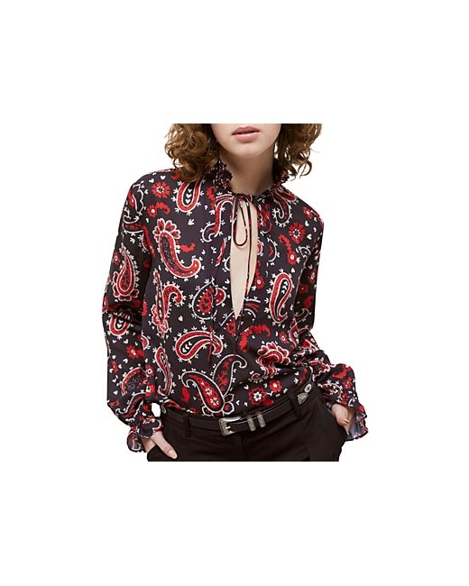 The Kooples Western Paisley V Neck Top