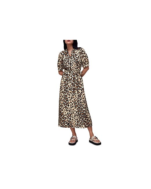 Whistles Painted Leopard Midi Dress