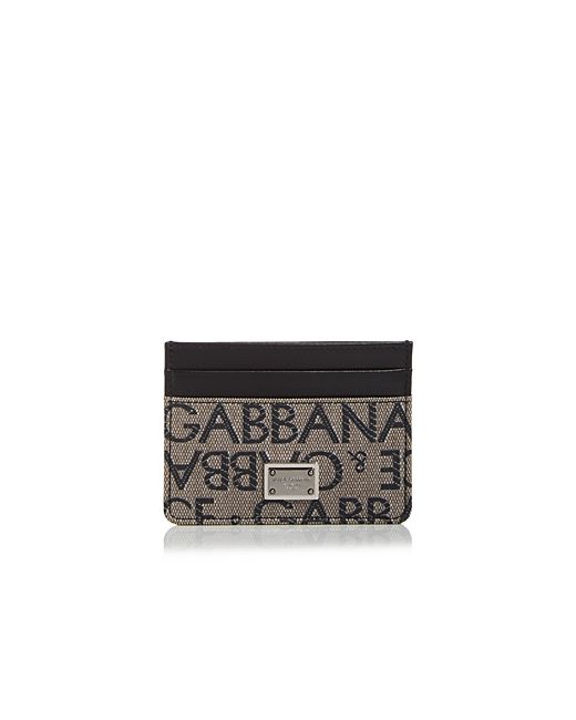Dolce & Gabbana Jacquard Logo Leather Card Case