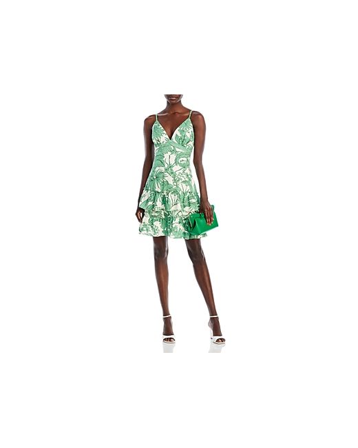 Aqua Botanical Print Mini Dress 100 Exclusive