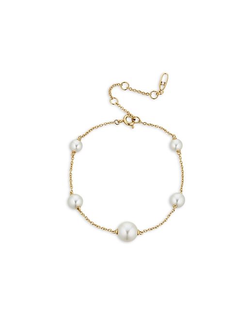 Nadri Dot Graduated Imitation Pearl Chain Bracelet in 18K Gold Plated