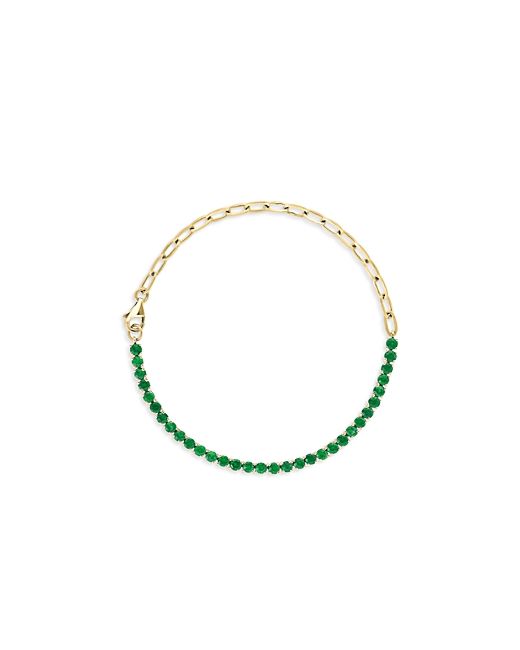 Bloomingdale's Emerald Chain Link Bracelet in 14K Yellow Gold 100 Exclusive