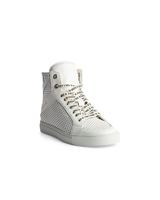Zadig & Voltaire High Flash Smooth Lace Up Top Sneakers