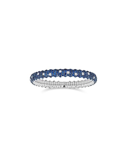 Zydo 18K White Gold Stretch Sapphire Diamond Bracelet