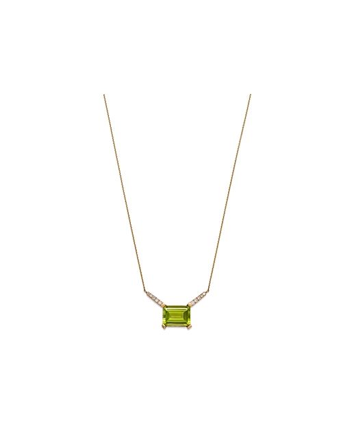 Bloomingdale's Peridot Diamond Pendant Necklace in 14K Yellow Gold 16 100 Exclusive