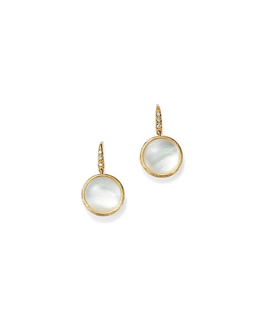 Marco Bicego 18K Yellow Gold Jaipur Mother of Pearl Diamond Drop Earrings