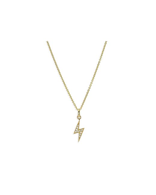 Zoe Lev 14K Diamond Lightning Bolt Pendant Necklace 16-18
