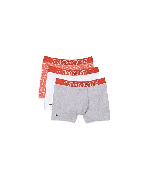 Lacoste Cotton Stretch Logo Print Boxer Briefs Pack of 3