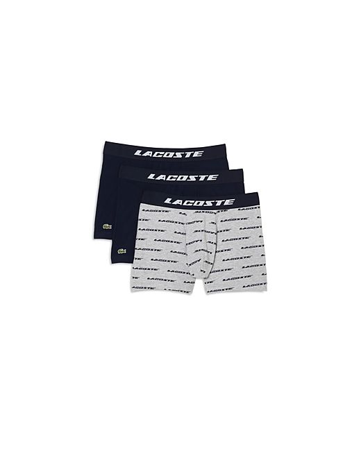 Lacoste Cotton Stretch Jersey Logo Print Boxer Briefs Pack of 3