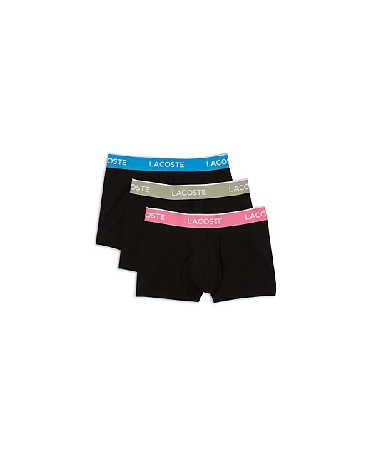 Lacoste Cotton Stretch Contrast Logo Waistband Trunks Pack of 3