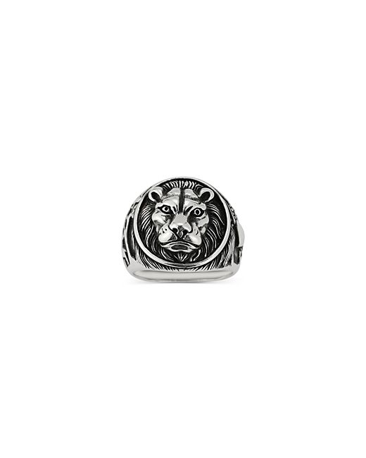 Milanesi And Co Sterling Oxidized Lion Signet Ring