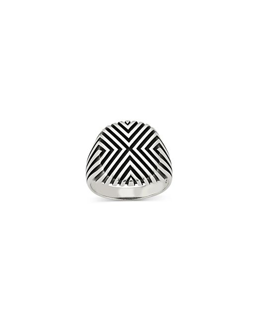 Milanesi And Co Sterling Textured Chevron Statement Ring