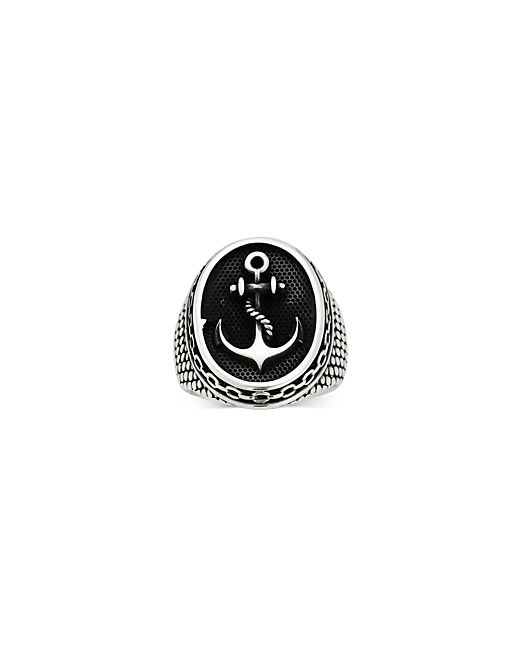 Milanesi And Co Sterling Oxidized Anchor Signet Ring