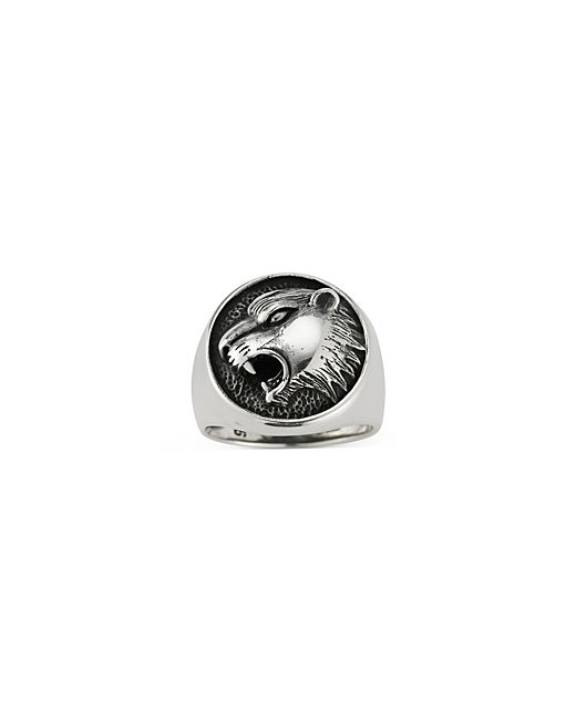 Milanesi And Co Sterling Roaring Tiger Signet Ring