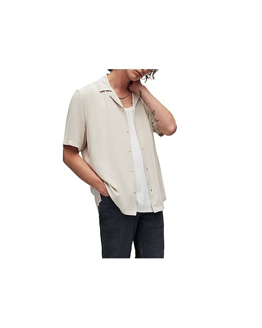 AllSaints Venice Solid Regular Fit Button Down Camp Shirt