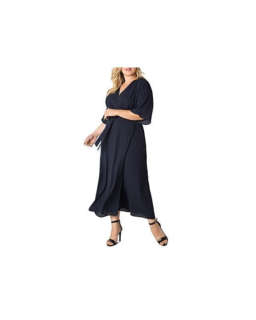 Standards & Practices Olivia Kimono-Sleeve Maxi Wrap Dress