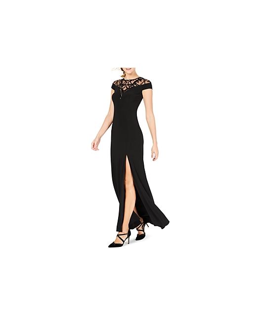 Adrianna Papell Embellished Illusion-Yoke Gown