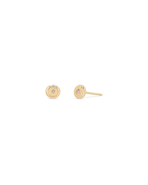 Zoe Chicco 14K Yellow Bezel Diamonds Diamond Accent Disc Stud Earrings