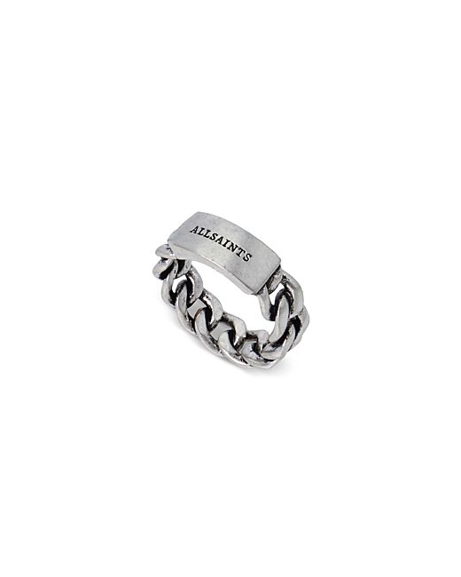 AllSaints Curb Chain Band Ring in Sterling