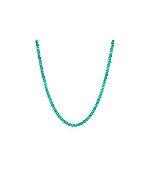 David Yurman Dy Bel Aire Box Chain Necklace in Turquoise Colored Acrylic with 14K Yellow Gold Accent 18