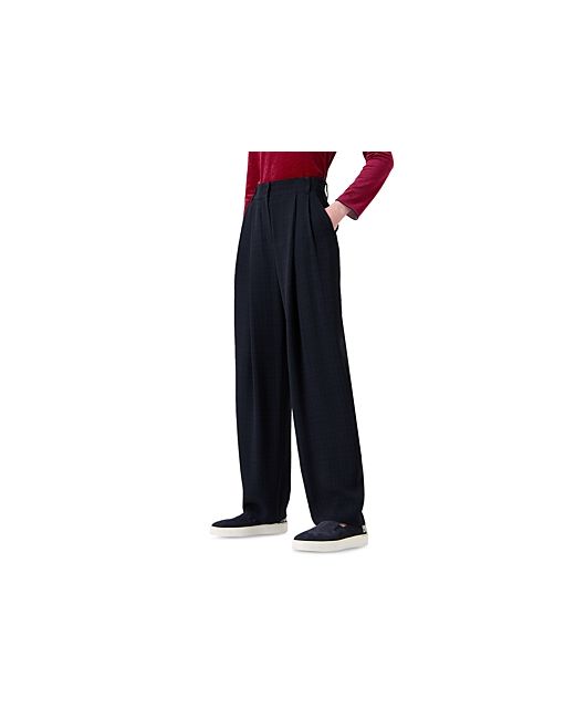 Armani Microcheck Pleated Trousers