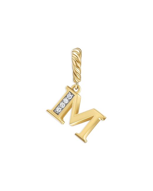 David Yurman 18K Gold Amulets Diamond Pave Initial Pendant
