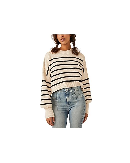 Free People Striped Easy Street Cropped Sweater