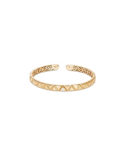 Marina B 18K Yellow Triangolini Diamond Trillion Cuff Bangle Bracelet